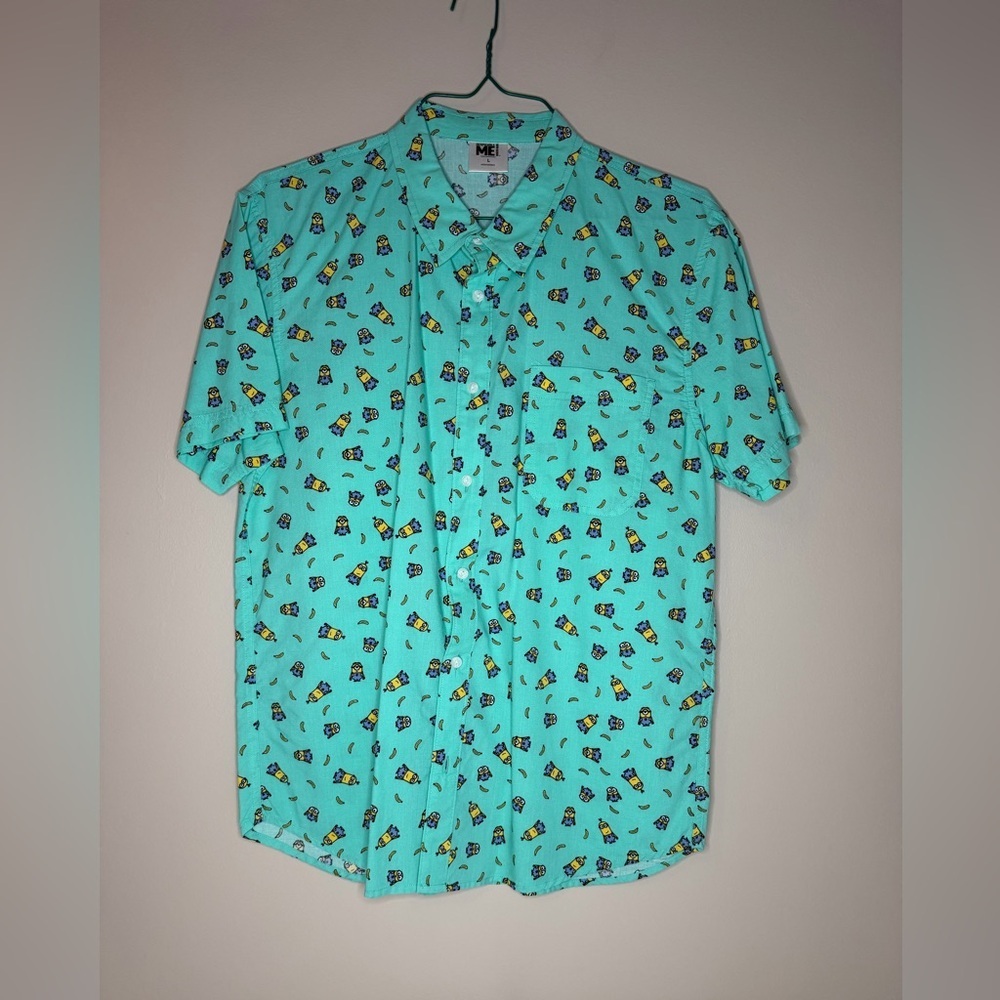 Despicable Me Men's Aqua Shirt with Playful Print